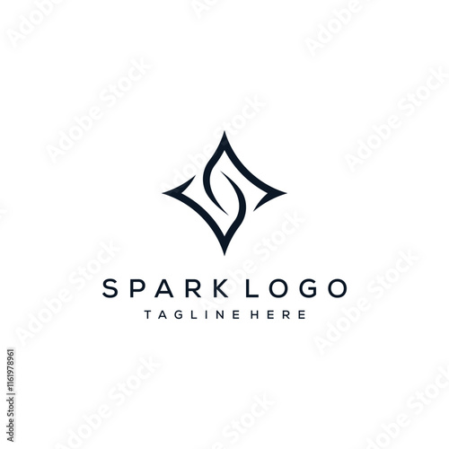 simple letter S spark logo design graphic vector
