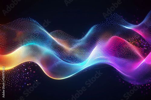 Colorful Wave Patterns Create an Abstract Background With Glowing Light Effects and Vibrant Gradients