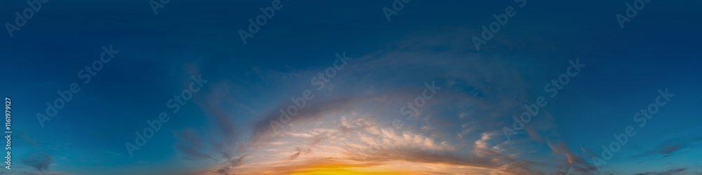 Seamless 360 HDR spherical panorama of sunset sky with vibrant pink Cirrus clouds. Full zenith or sky dome in 3D, sky replacement for aerial drone panoramas. Climate and weather change. Seamless 360 HDR spherical panorama of sunset sky with vibrant pink Cirrus clouds. Full zenith or sky dome in 3D, sky replacement for aerial drone panoramas. Climate and weather change.