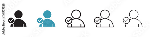 Hired icon vector icons set in black and blue format