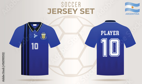 Argentina player 10 jersey front and back view