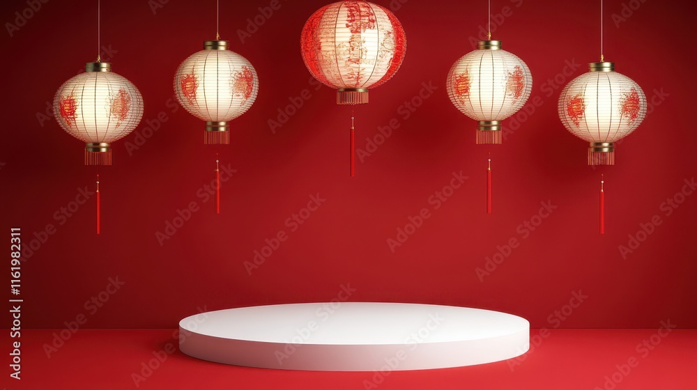 White podium Chinese new year 2025 concept,Red snake flat lay top view, Happy Chinese new year with Red envelope and gold ingot,blessing, wealth on red background with copy space for your text. White podium Chinese new year 2025 concept,Red snake flat lay top view, Happy Chinese new year with Red envelope and gold ingot,blessing, wealth on red background with copy space for your text.