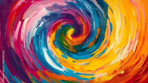 Wallpaper Mural A swirling blend of neon hues creating a dynamic chaotic burst of color and form Torontodigital.ca