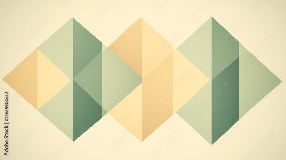 Abstract Geometric Pattern Beige and Green Triangles Abstract Geometric Pattern Beige and Green Triangles