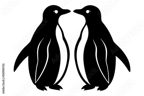 penguin silhouette vector