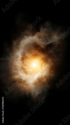 A mesmerizing cosmic swirl of orange and brown hues, showcasing the beauty of the universe.