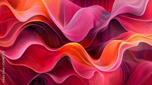Fluid motion of undulating curved lines blending together in a smooth and calming pattern