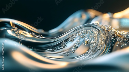 Soft undulating lines of varying curvature coming together to form an intricate fluid motion