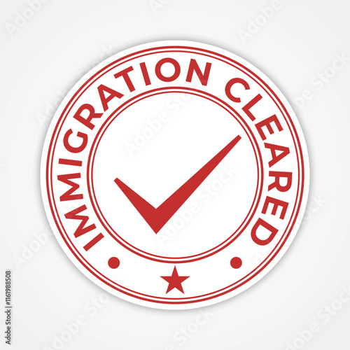 Immigration Cleared Approval Stamp Design