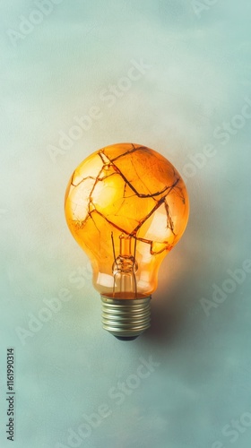 Cracked Bulb & Declining Graph - Market Loss Concept