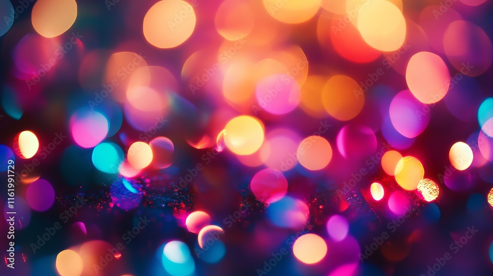 Vibrant abstract circular bokeh background with colorful light effects Vibrant abstract circular bokeh background with colorful light effects