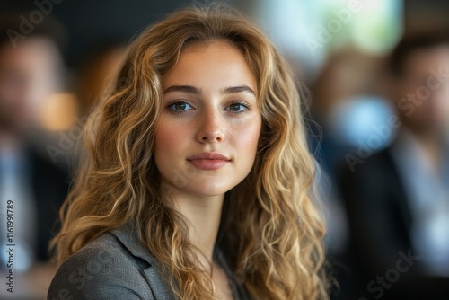 Wallpaper Mural Attractive young businesswoman in a business seminar, Generative AI Torontodigital.ca