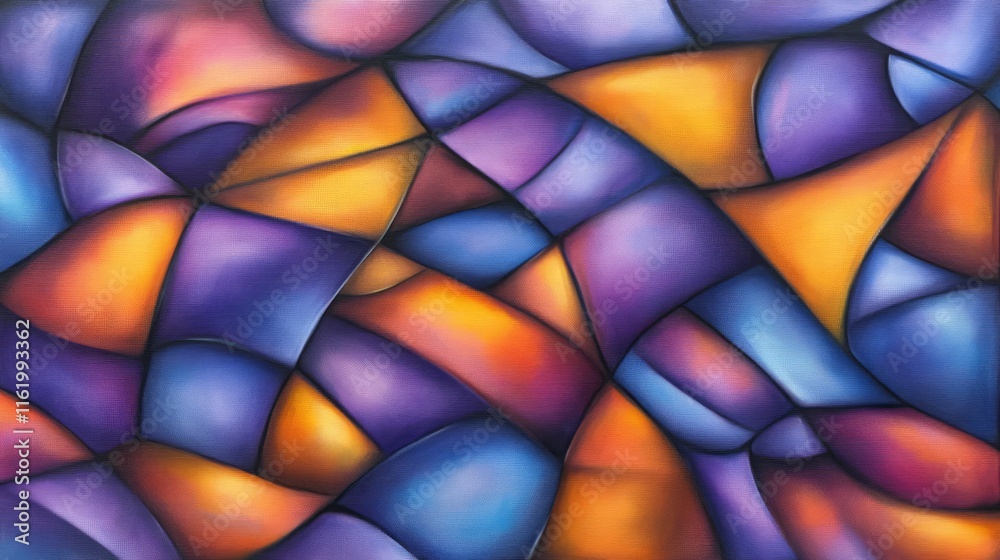 Fototapeta premium Abstract Interplay of Hues Orange, Purple, and Blue