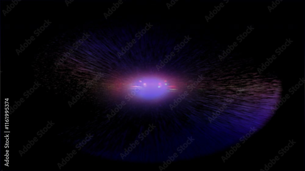 Glowing Blue Planet in Abstract Space with Rays and Bright Energy Glowing Blue Planet in Abstract Space with Rays and Bright Energy