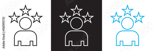 Success related  icons. Achievement, star, best, reward, medal etc.  Vector illustration. isolated on white and black background. EPS 10