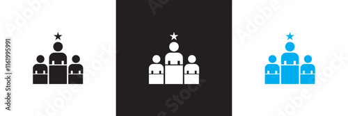 Success related  icons. Achievement, star, best, reward, medal etc.  Vector illustration. isolated on white and black background. EPS 10