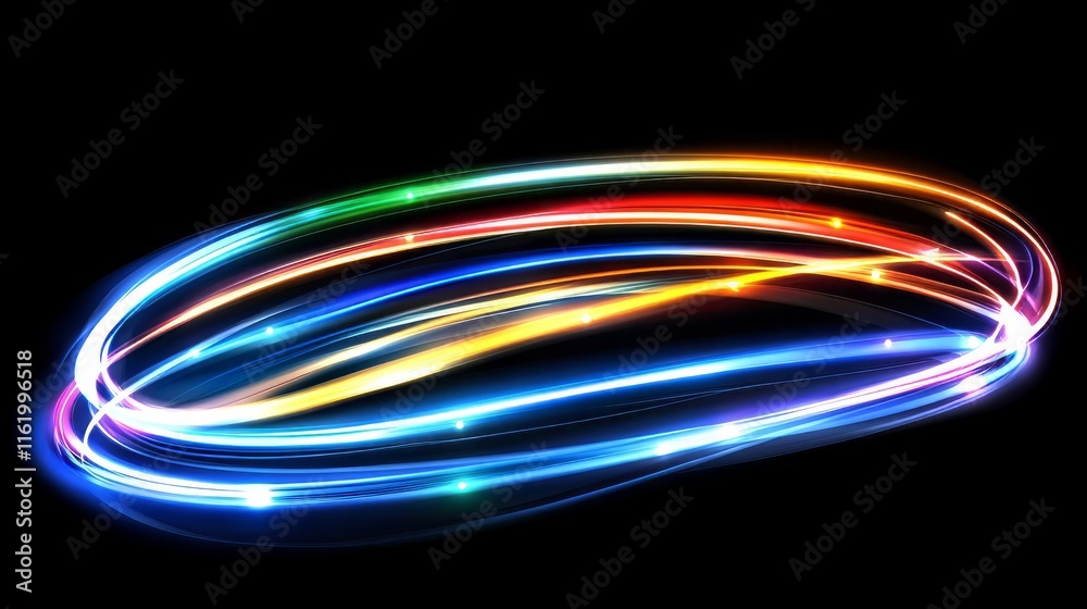Abstract Neon Light Trails Swirling Orb Abstract Neon Light Trails Swirling Orb