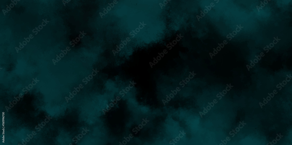 Obraz premium abstract cloud and vapor texture background. Black and Green smoke aquarelle smudge illustration smooth grungy smokey light pastel colors ink glow. Teal color powder explosion . 