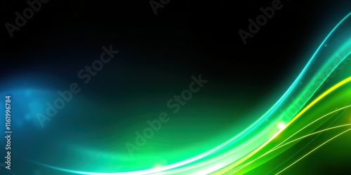 Black dark blue green emerald petrol teal lime yellow white abstract background. Color gradient ombre blend. Line stripe. Bright light flash glow glitter neon metallic. Noise grain mesh. Christmas