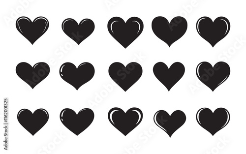 Set Of Heart Shape For Valentine