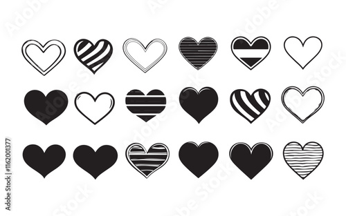 Set Of Heart Shape For Valentine