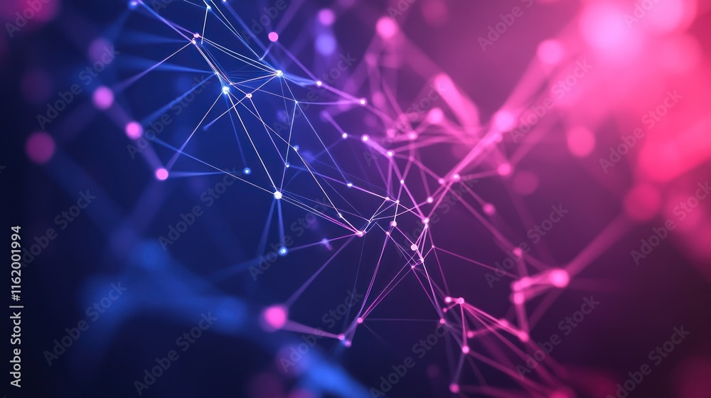 Abstract Pink Blue Network Nodes Lines Connections Design Abstract Pink Blue Network Nodes Lines Connections Design