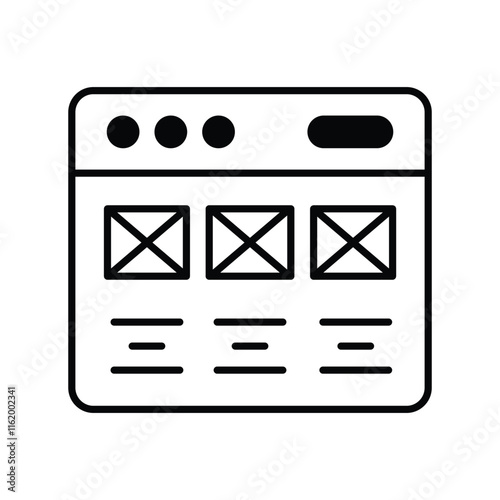 Wireframing glyph icon with white background vector stock illustration