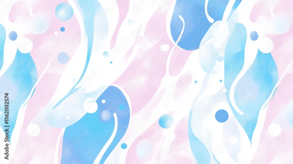 Fototapeta premium Abstract Pastel Swirl Background Design with Bubbles