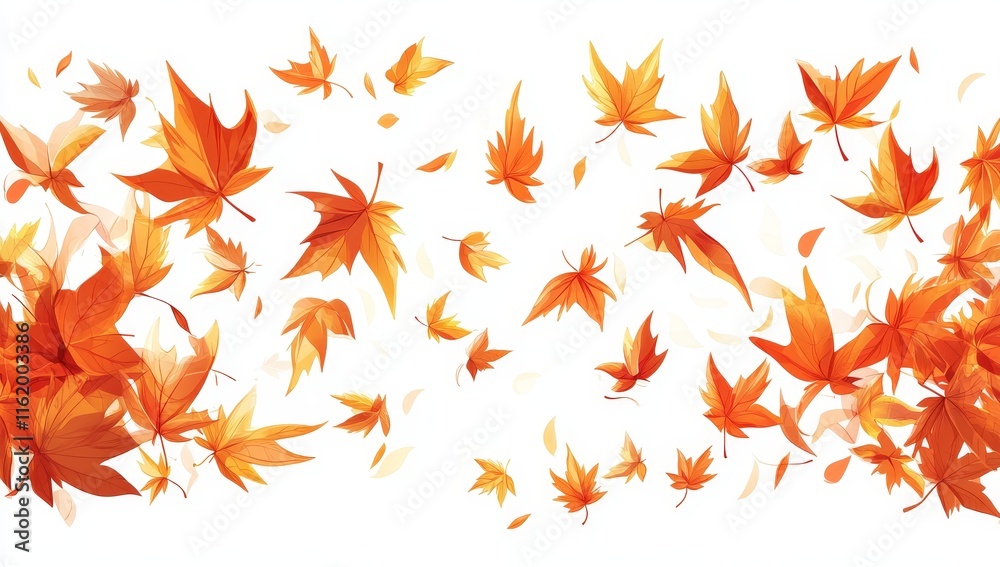 Falling autumn leaves isolated on white background. Falling autumn leaves isolated on white background.