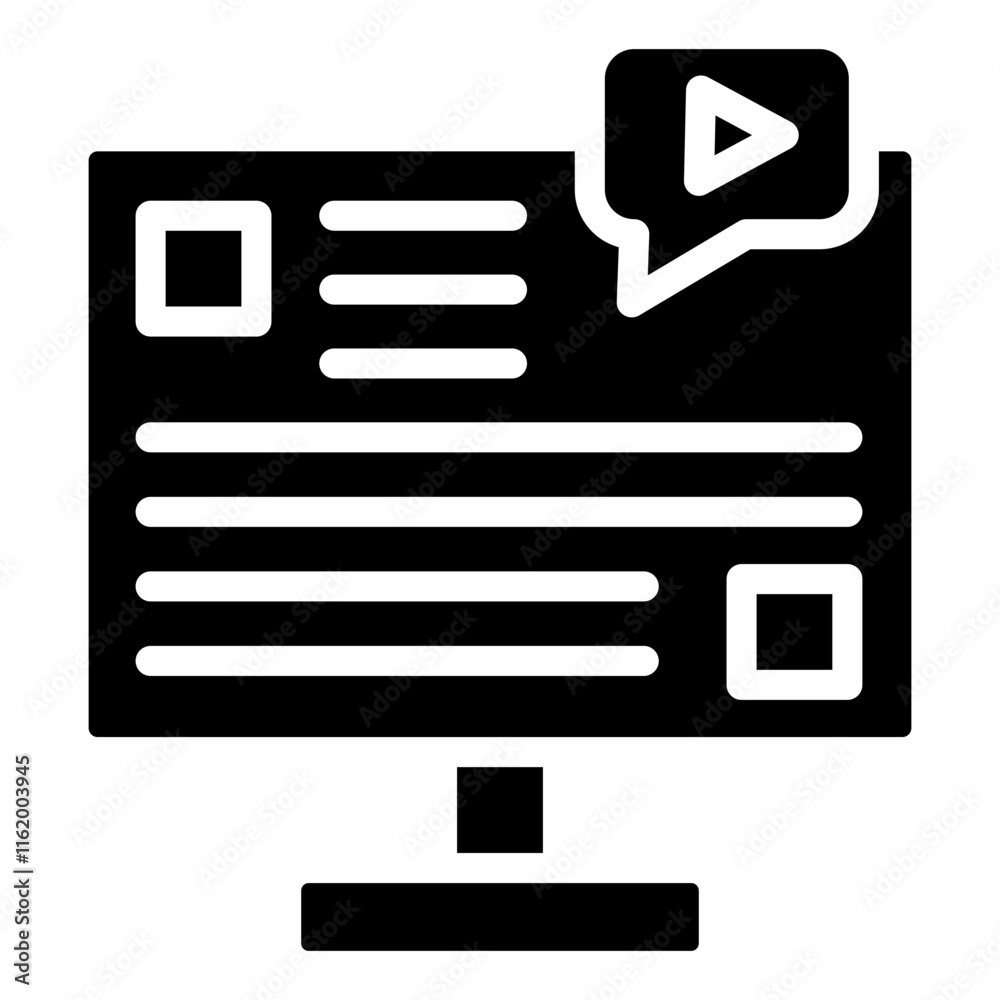 Content Production Glyph Icon Content Production Glyph Icon