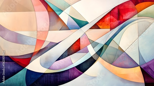 Hard geometric lines against soft curving arcs creating a visually engaging composition with distinct contrasts