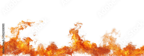 flames of fire isolated on a transparent background. with a large copy space above