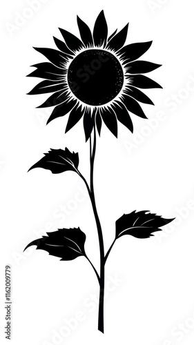 Minimalist Sunflower Silhouette Vector Illustration for Stylish Designs