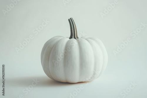 Single white pumpkin on white background. (13) photo