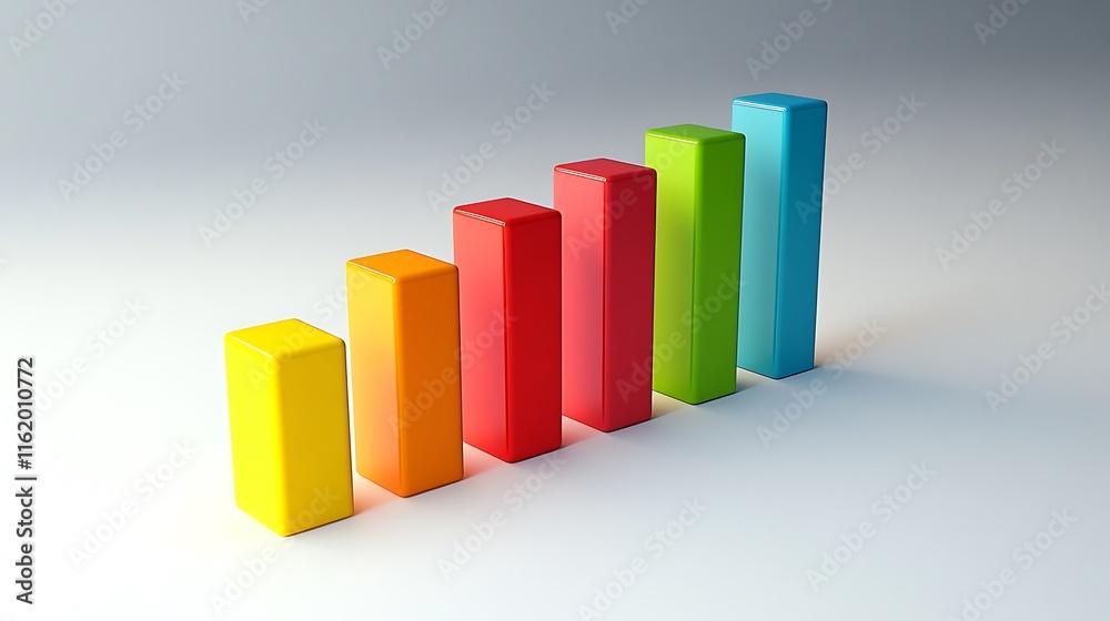 Ascending Colorful Bar Graph: A Visual Representation of Growth and Progress