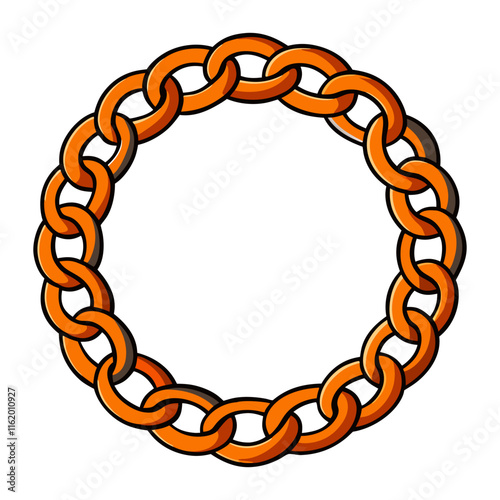 Bold Orange Chain Necklace Icon in Circular Design
