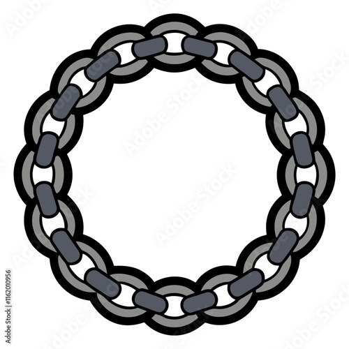 Silver Chain Necklace Icon with Circular Design
