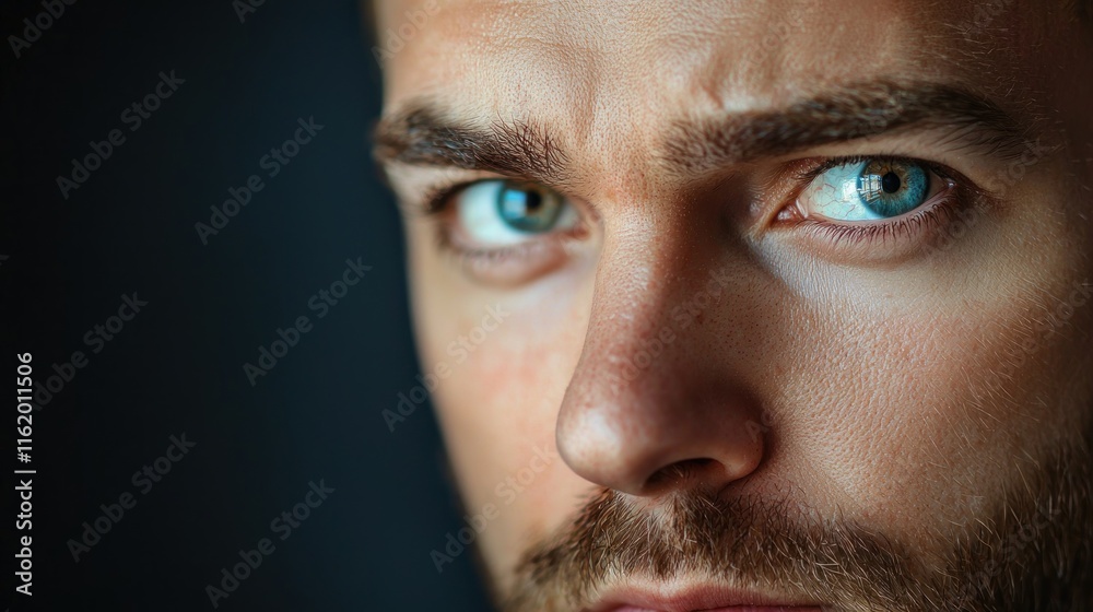 Fototapeta premium Shy portrait of an individual with a gentle expression, emphasizing their quiet nature and introspective personality