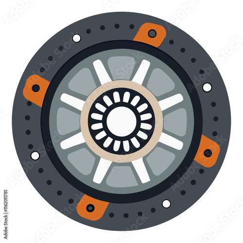 Automotive Clutch Disc Icon Design
