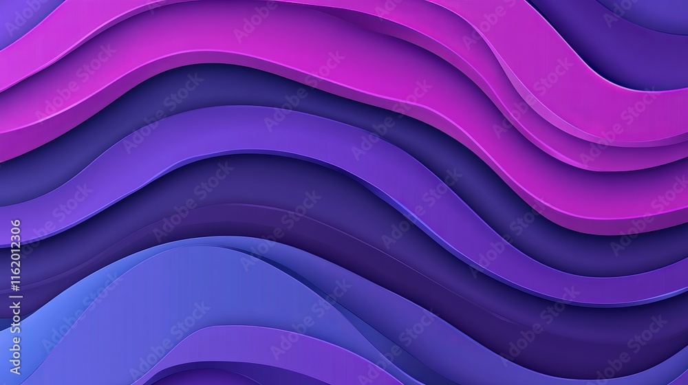 Fototapeta premium Abstract Purple Blue Wave Layers Design