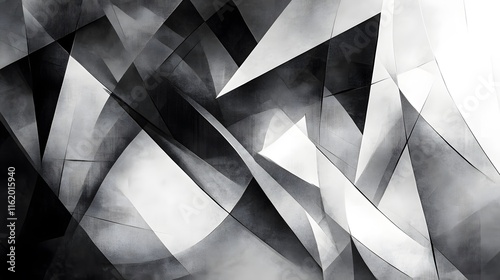 The sharpness of squares and triangles contrasted with the fluid motion of curves creating a captivating tension of shapes