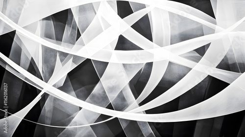 Geometric straight lines and smooth curves combining to form a balanced and visually engaging abstract pattern