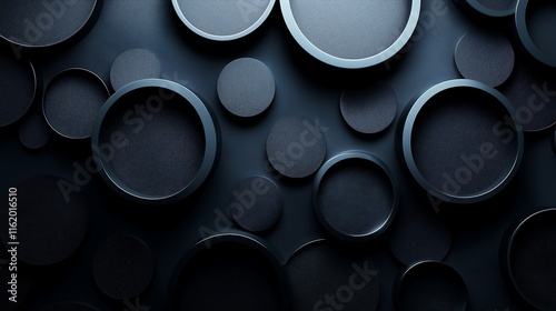 Matte Charcoal Background with Platinum Circular Patterns