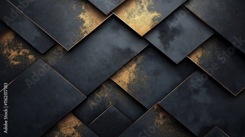 Matte Dark Gray Background with Golden Geometric Designs