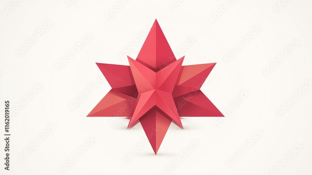 Abstract Red Geometric Star Design Illustration Abstract Red Geometric Star Design Illustration