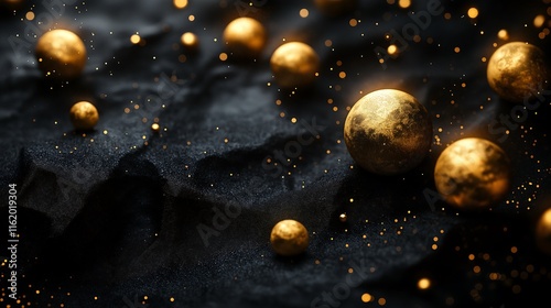 Modern Black and Gold Scheme with Geometric Patterns