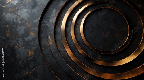 Muted Black Background with Bronze Concentric Designs