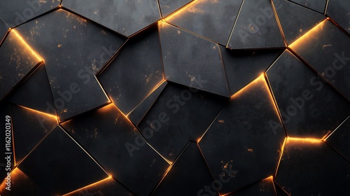 Muted Gray Background with Glossy Golden Triangular Designs