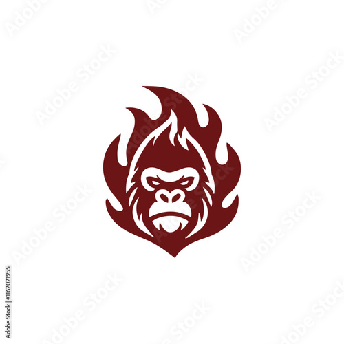 Gorilla flaming logo photo