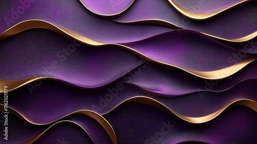 Rich Plum Background with Intersecting Golden Curves